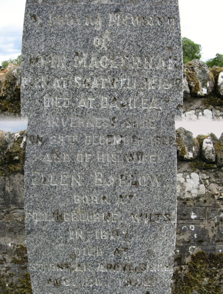 Photo of headstones/John McLennan died 1902 MI Contin Churchyard